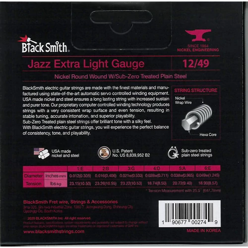 BlackSmith Electric, Jazz Extra Light 12-49 húr