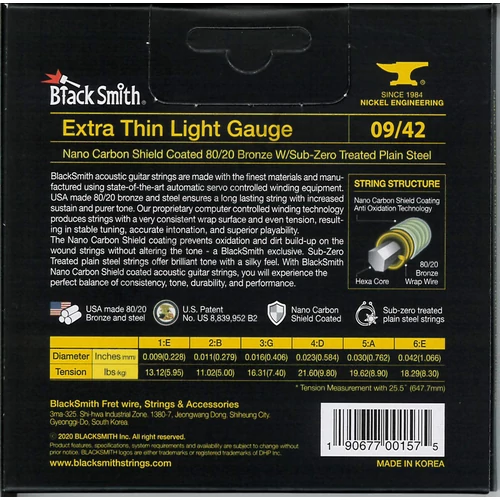BlackSmith AOT Acoustic Bronze, Extra Thin Light 09-42 húr