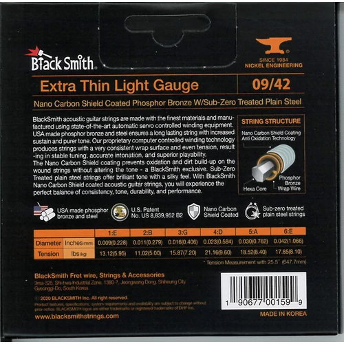 BlackSmith AOT Acoustic Phosphor Bronze, Extra Thin Light 09-42 húr