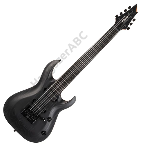 Cort KX707-Evertune-OPBK with bag elektromos gitár tokkal, Evertune, héthúros nyílt pórusú fekete