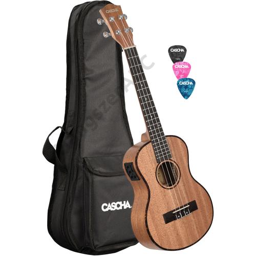 Cascha Tenor Mahogany Ukulele Set with pickup system