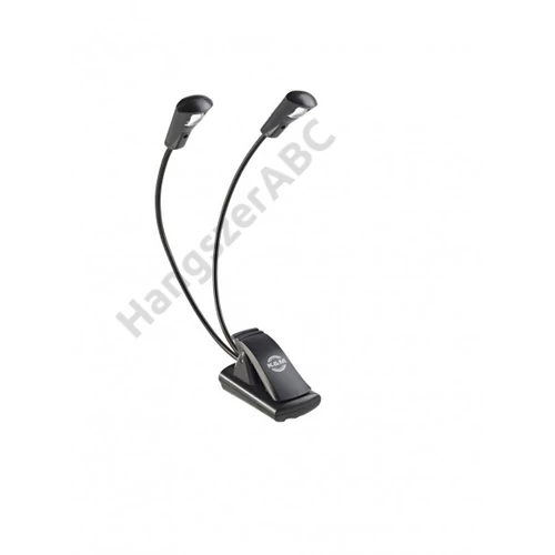 König & Meyer kottalámpa - Double LED Flex Light – 2x1 LED-es, csíptethető, 3 db AAA elemmel működik, flexibilis nyakkal, fekete