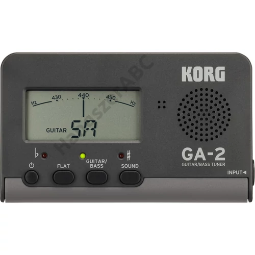 KORG GA-2 gitár hangoló, nagyobb LCD kijelző, 200 óra működés telepről