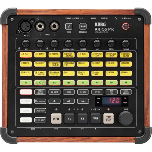 KORG KR55PRO programozható dobpattern lejátszó, XLR és vonal bemenetekkel, SD kártya lejátszóval