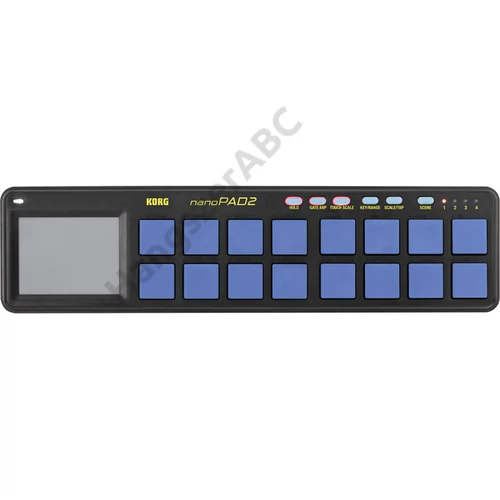 KORG NANOPAD2-BLYL, Kompakt, ütőpados, USB MIDI-vezérlő, kék-sárga