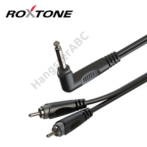Roxtone RAYC120AL5 6,3 mono pipa jack - 2xRCA kábel, 5m